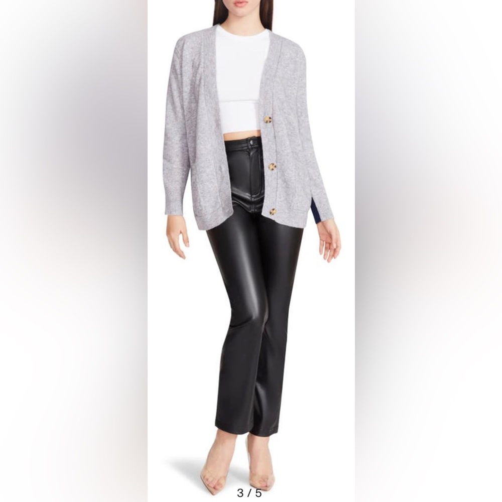 BB Dakota Steve Madden Navy & Gray Colorblock Cardigan Size Large (10-12…